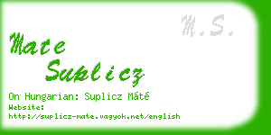mate suplicz business card